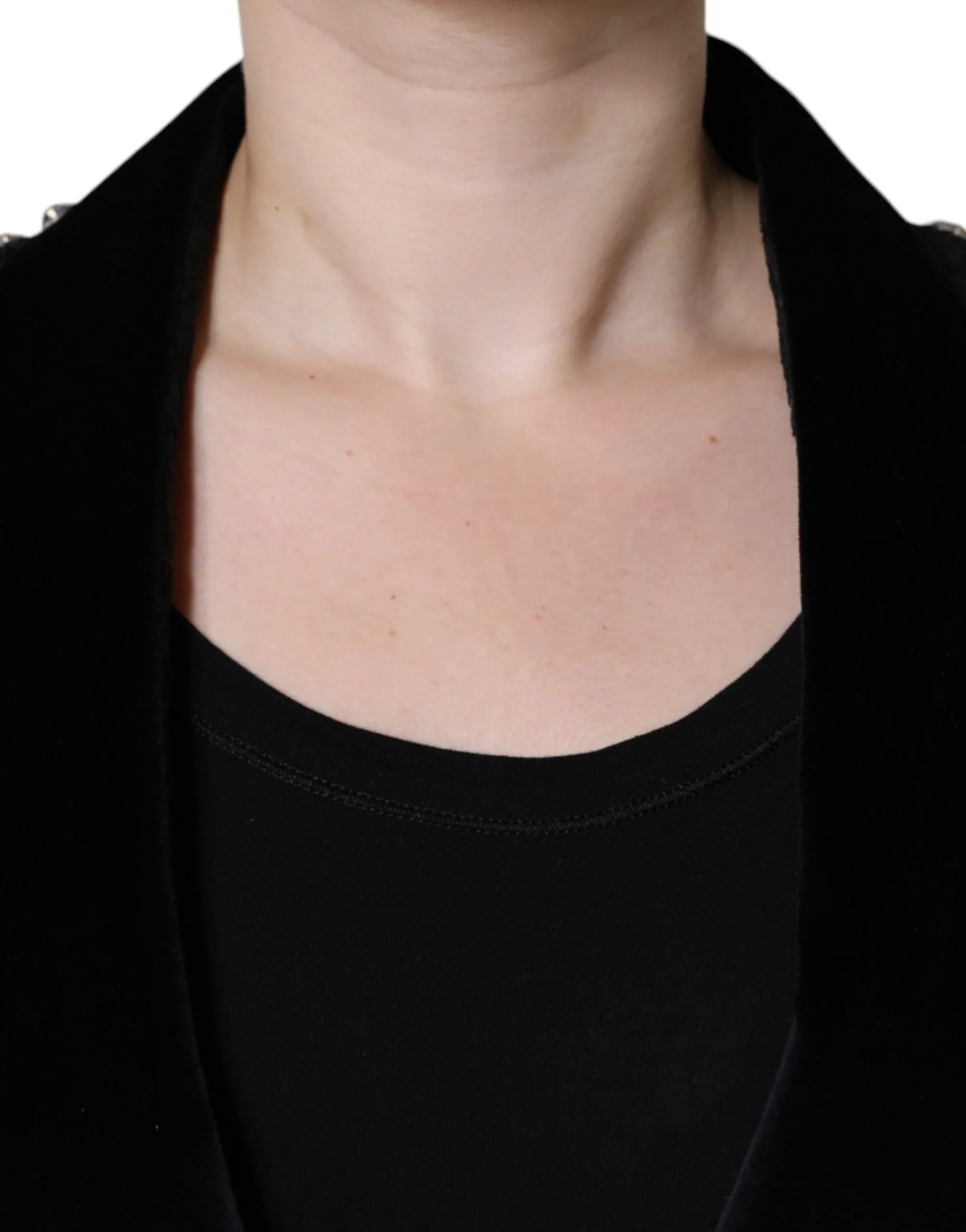 Dolce & Gabbana Black Jacquard Crystal Floral Jacket Blazer - Zeiniez