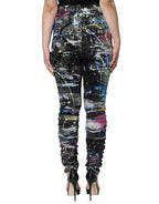 Dolce & Gabbana Multicolor Splatter Paint Cotton Skinny Denim Jeans - Zeiniez