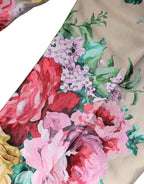 Dolce & Gabbana Beige Floral Jacquard High Waist Tapered Pants - Zeiniez