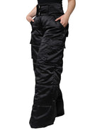 Dolce & Gabbana Black Quilted High Waist Women Boot Cut Pants - Zeiniez