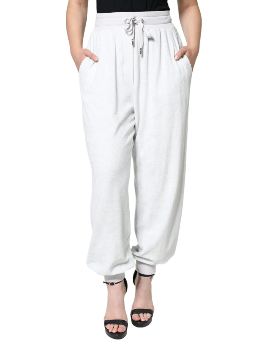Dolce & Gabbana White Nylon Jogger Sweatpants Pants - Zeiniez