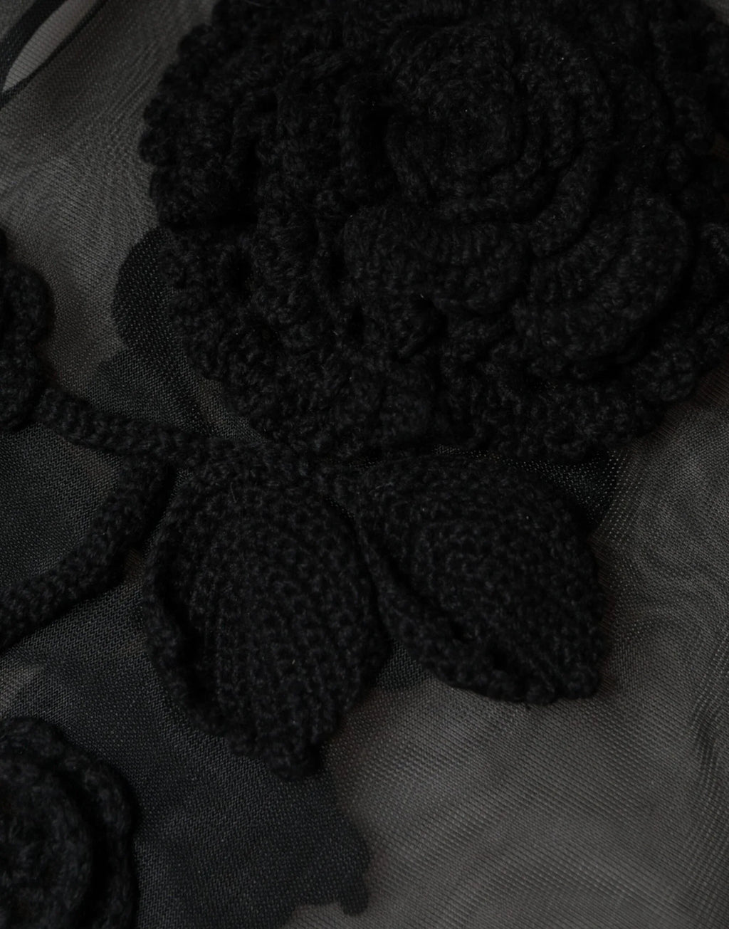 Dolce & Gabbana Black Nylon Mesh Transparent Floral Blouse - Zeiniez