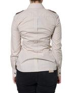 Dolce & Gabbana Beige Cotton Collared Button Down Shirt Top