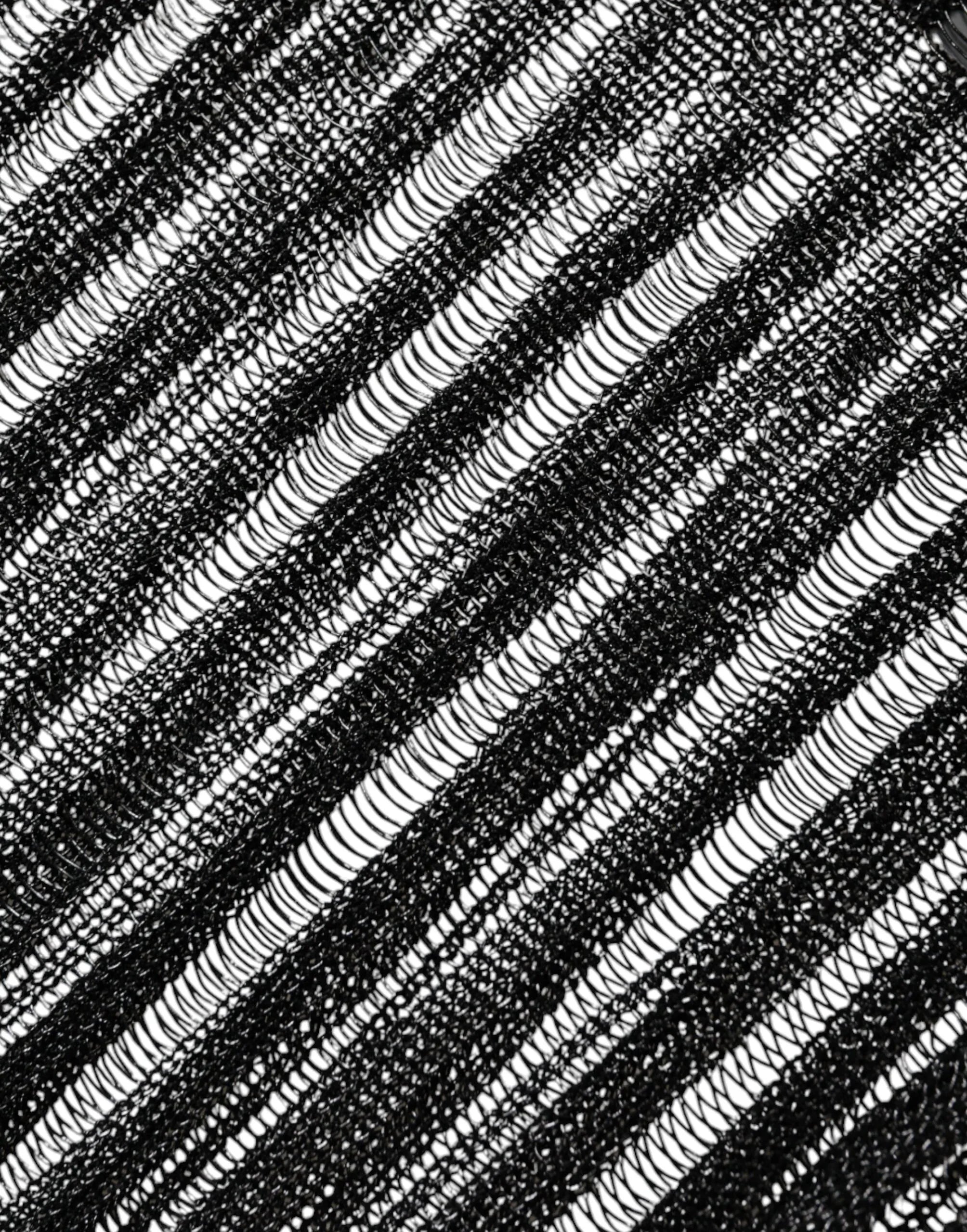 Dolce & Gabbana Black Stripe See Through Long Sleeves Top - Zeiniez