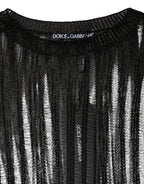 Dolce & Gabbana Black Stripe See Through Long Sleeves Top - Zeiniez