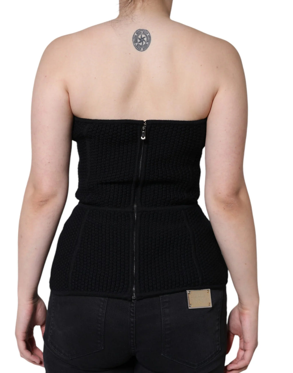 Dolce & Gabbana Black Bustier Sleeveless Corset Blouse Top - Zeiniez
