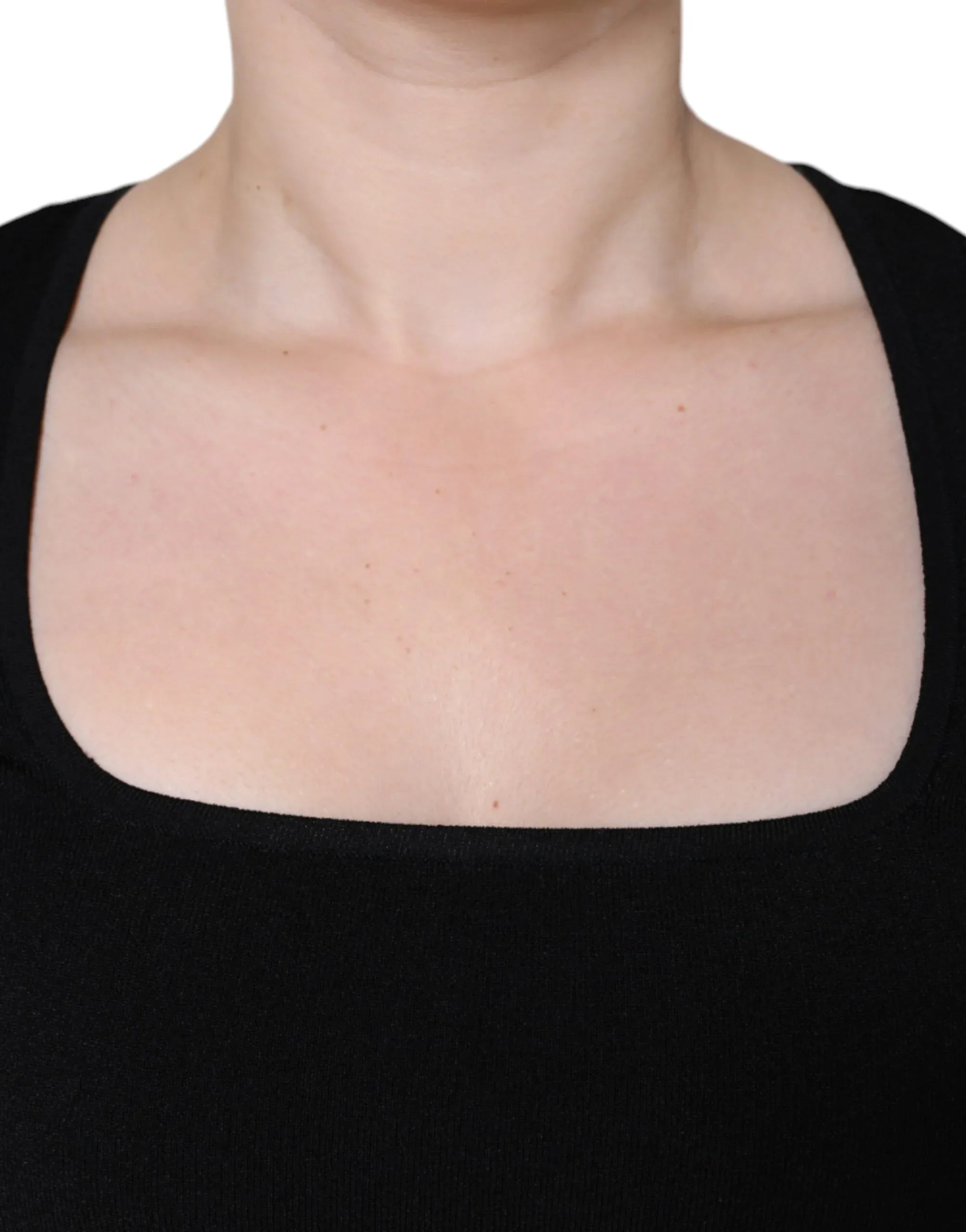 Dolce & Gabbana Black Long Sleeves Blouse Square Neck Top - Zeiniez