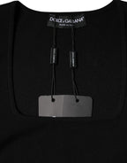 Dolce & Gabbana Black Long Sleeves Blouse Square Neck Top - Zeiniez