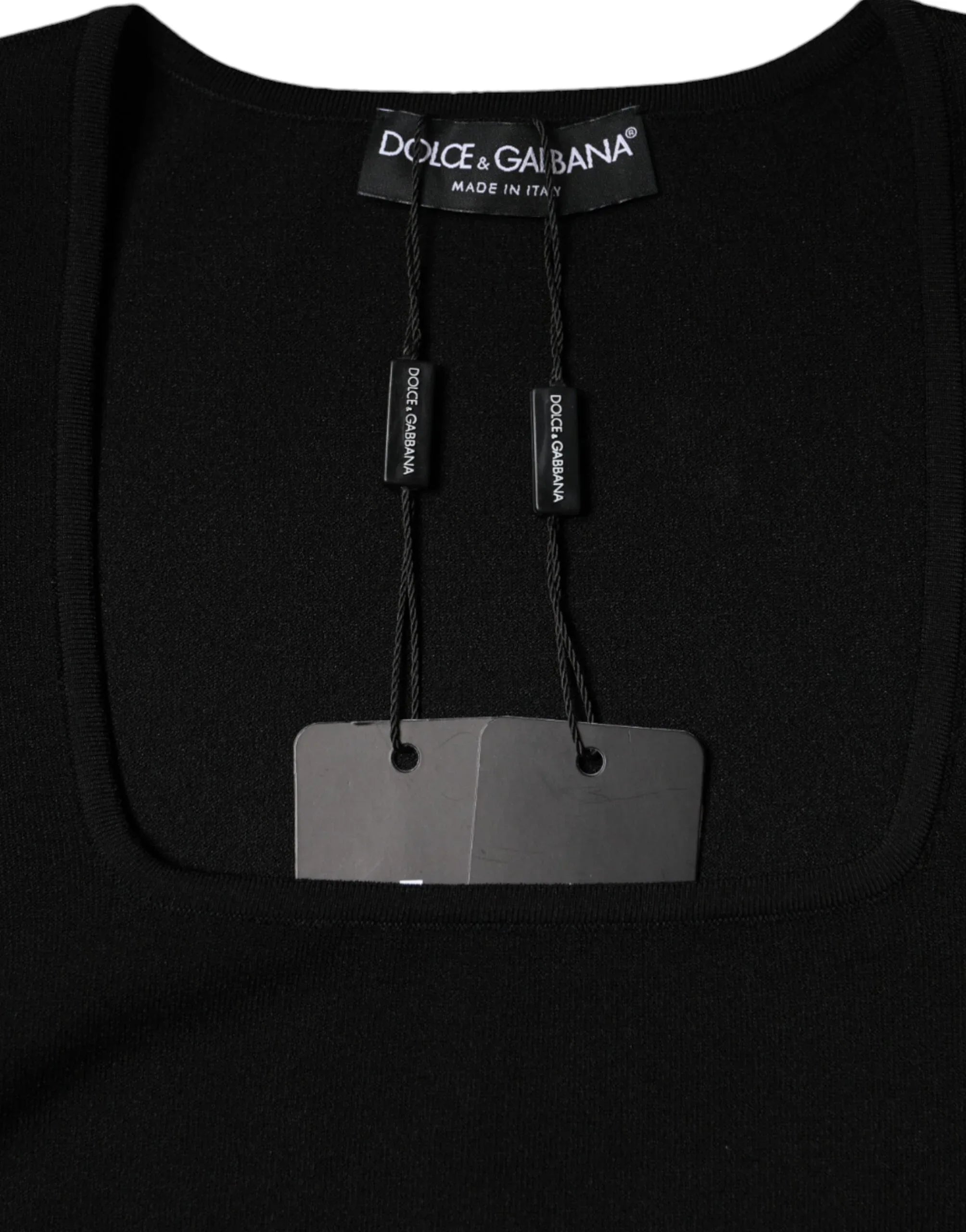 Dolce & Gabbana Black Long Sleeves Blouse Square Neck Top - Zeiniez