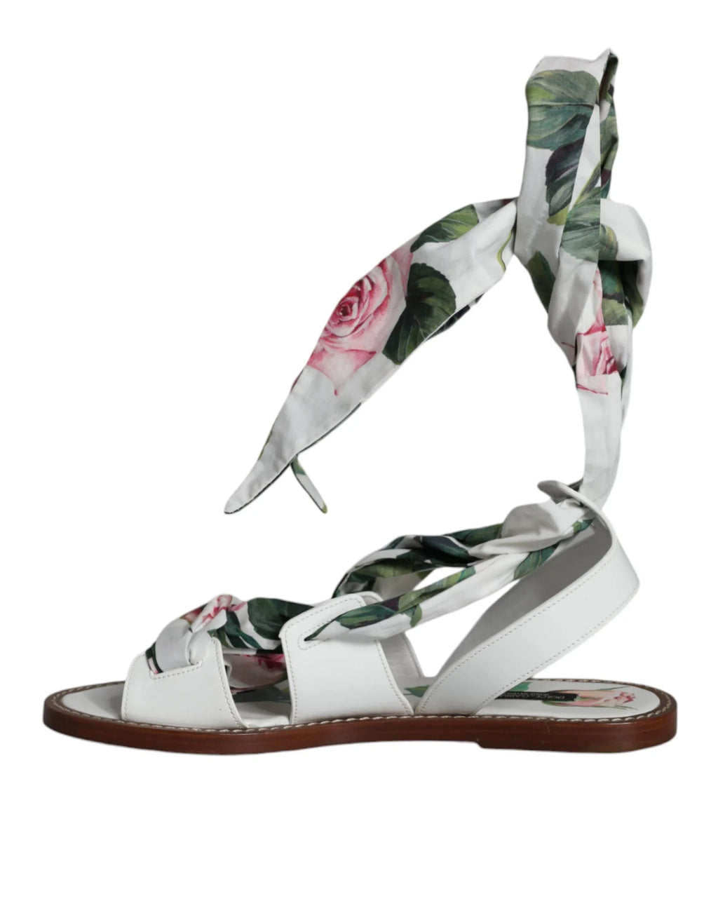 Dolce & Gabbana Multicolor Floral Print Ankle Wrap Sandals Shoes - Zeiniez