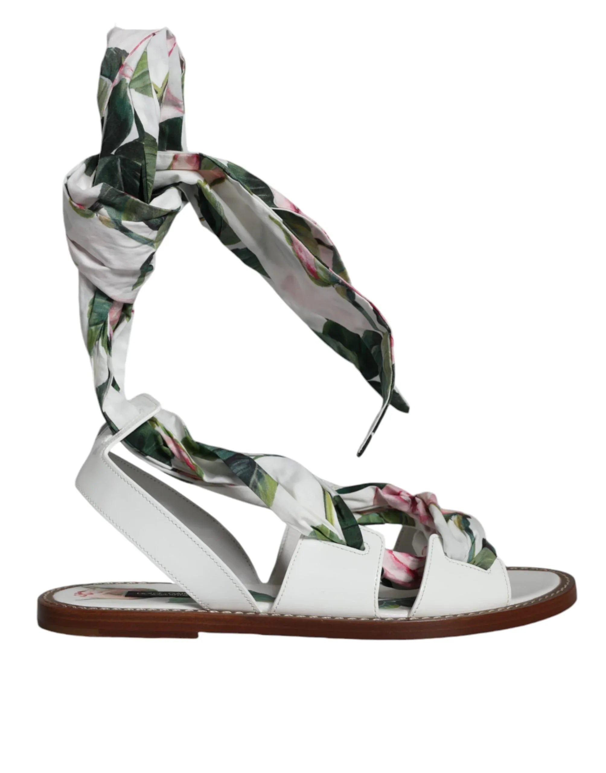 Dolce & Gabbana Multicolor Floral Print Ankle Wrap Sandals Shoes - Zeiniez