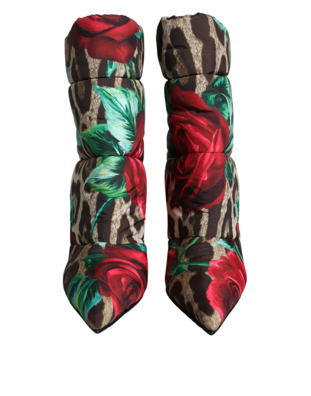Dolce & Gabbana Multicolor Leopard Rose Mid Calf Boots Shoes - Zeiniez