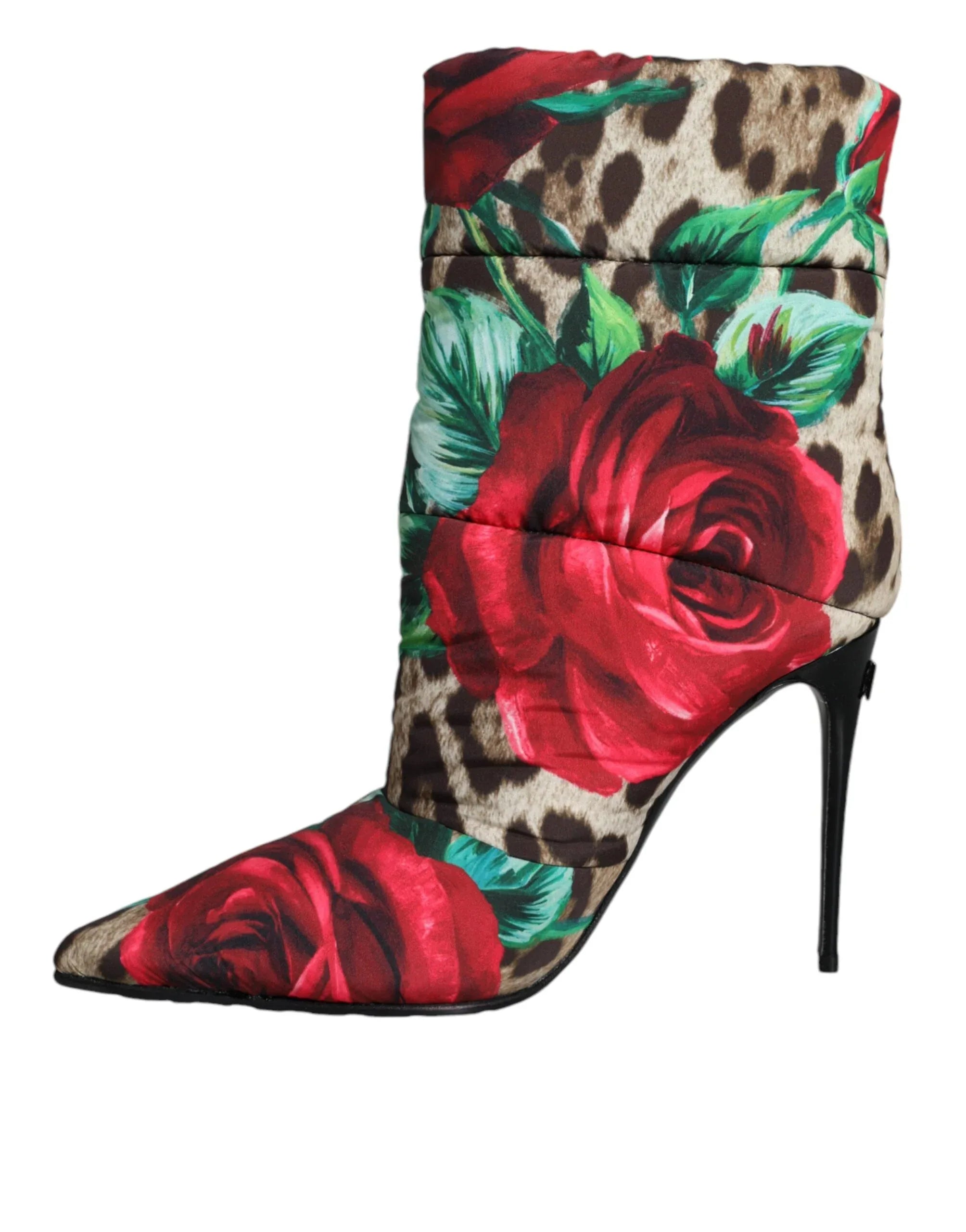 Dolce & Gabbana Multicolor Leopard Rose Mid Calf Boots Shoes - Zeiniez