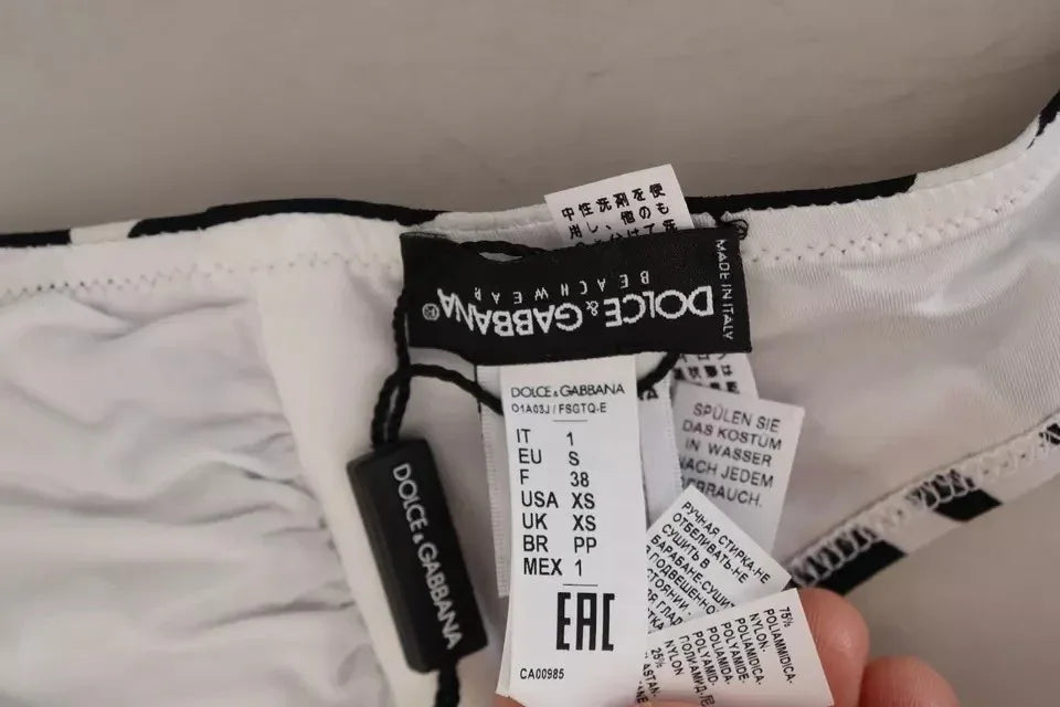 Dolce & Gabbana Black White Zebra Bandeau Swimwear Bikini Top - Zeiniez