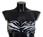 Dolce & Gabbana Black White Zebra Bandeau Swimwear Bikini Top - Zeiniez