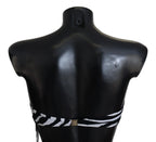 Dolce & Gabbana Black White Zebra Bandeau Swimwear Bikini Top - Zeiniez