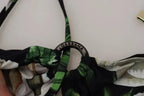 Dolce & Gabbana Black Floral Halter Beachwear Swimwear Bikini Top - Zeiniez
