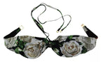 Dolce & Gabbana Black Floral Halter Beachwear Swimwear Bikini Top - Zeiniez