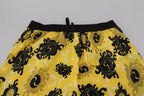 Dsquared² Yellow Black Printed Nylon Beachwear Shorts Swimwear - Zeiniez
