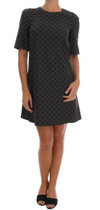 Dolce & Gabbana Gray Polka Dotted Wool Stretch Dress - Zeiniez