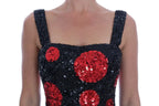Dolce & Gabbana Black Red Polka Sequined Shift Dress - Zeiniez