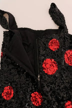 Dolce & Gabbana Black Red Polka Sequined Shift Dress - Zeiniez