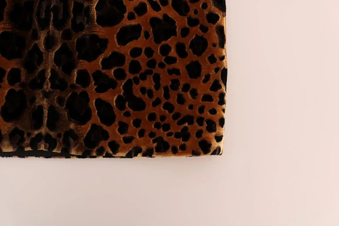 Dolce & Gabbana Brown Leopard Print Silk Sheath Dress - Zeiniez