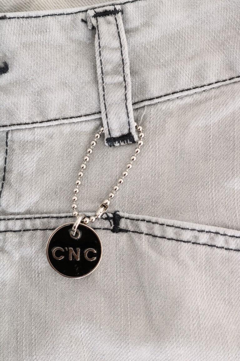 Costume National Gray Wash Cotton Slim Jeans - Zeiniez