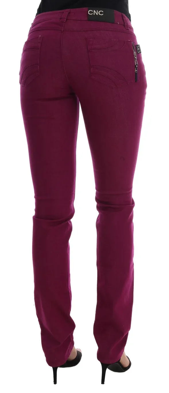 Costume National Purple Cotton Stretch Slim Denim Jeans - Zeiniez