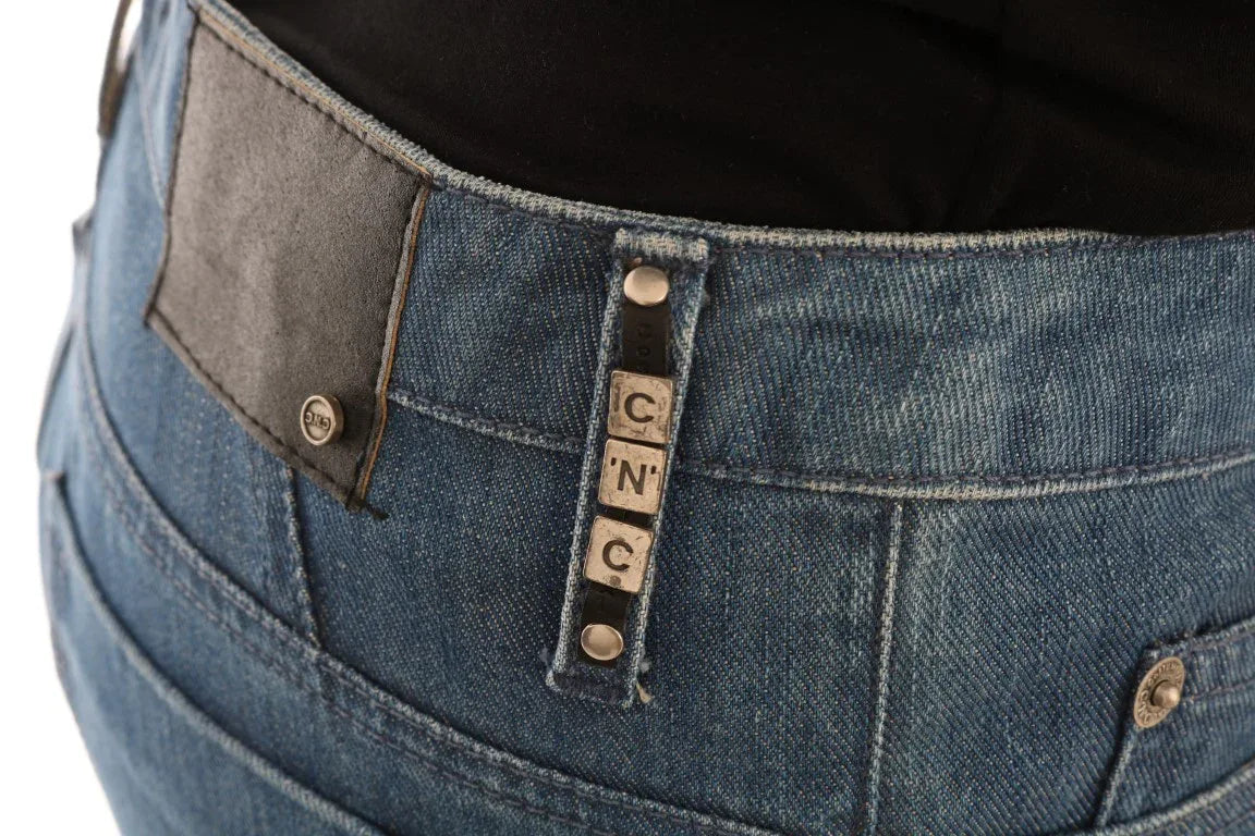 Costume National Blue Wash Cotton Boyfriend Fit Jeans - Zeiniez