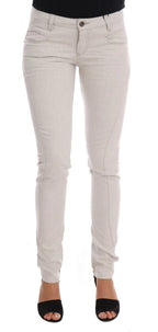 Costume National White Cotton Stretch Slim Jeans - Zeiniez