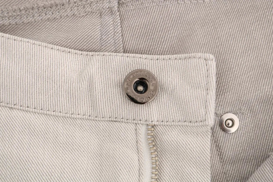 Costume National White Cotton Stretch Slim Jeans - Zeiniez