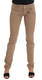 Costume National Beige Cotton Stretch Slim Fit Jeans - Zeiniez