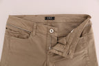 Costume National Beige Cotton Stretch Slim Fit Jeans - Zeiniez