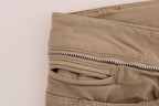 Costume National Beige Cotton Stretch Slim Fit Jeans - Zeiniez