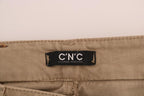 Costume National Beige Cotton Stretch Slim Fit Jeans - Zeiniez