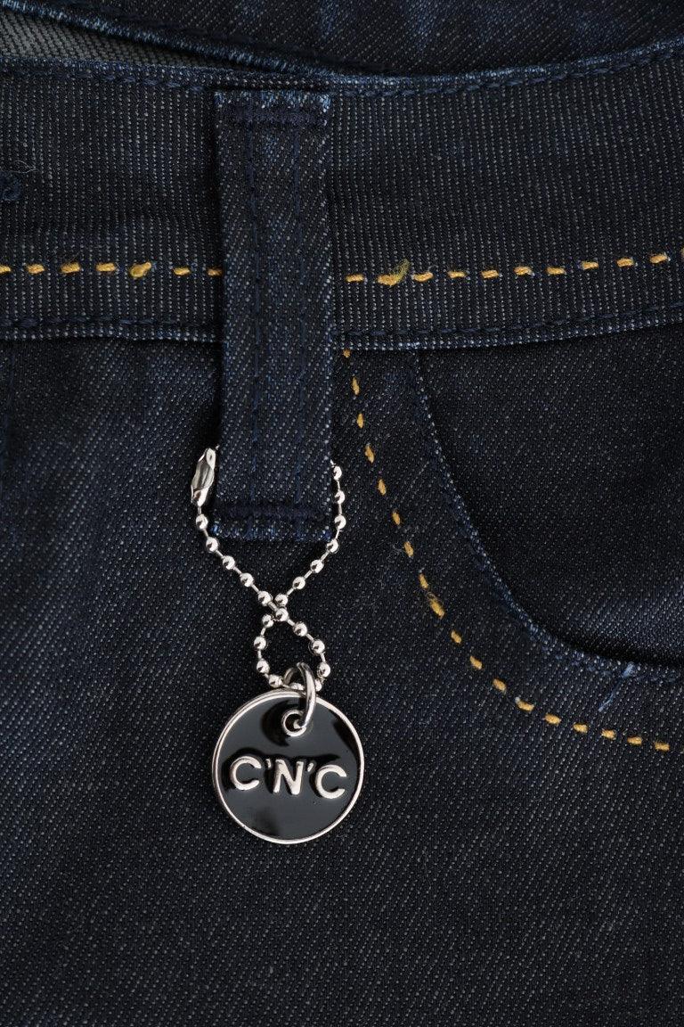 Costume National Blue Cotton Stretch Slim Fit Jeans - Zeiniez