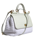 Dolce & Gabbana White Rafia Leather SICILY Crossbody Bag - Zeiniez