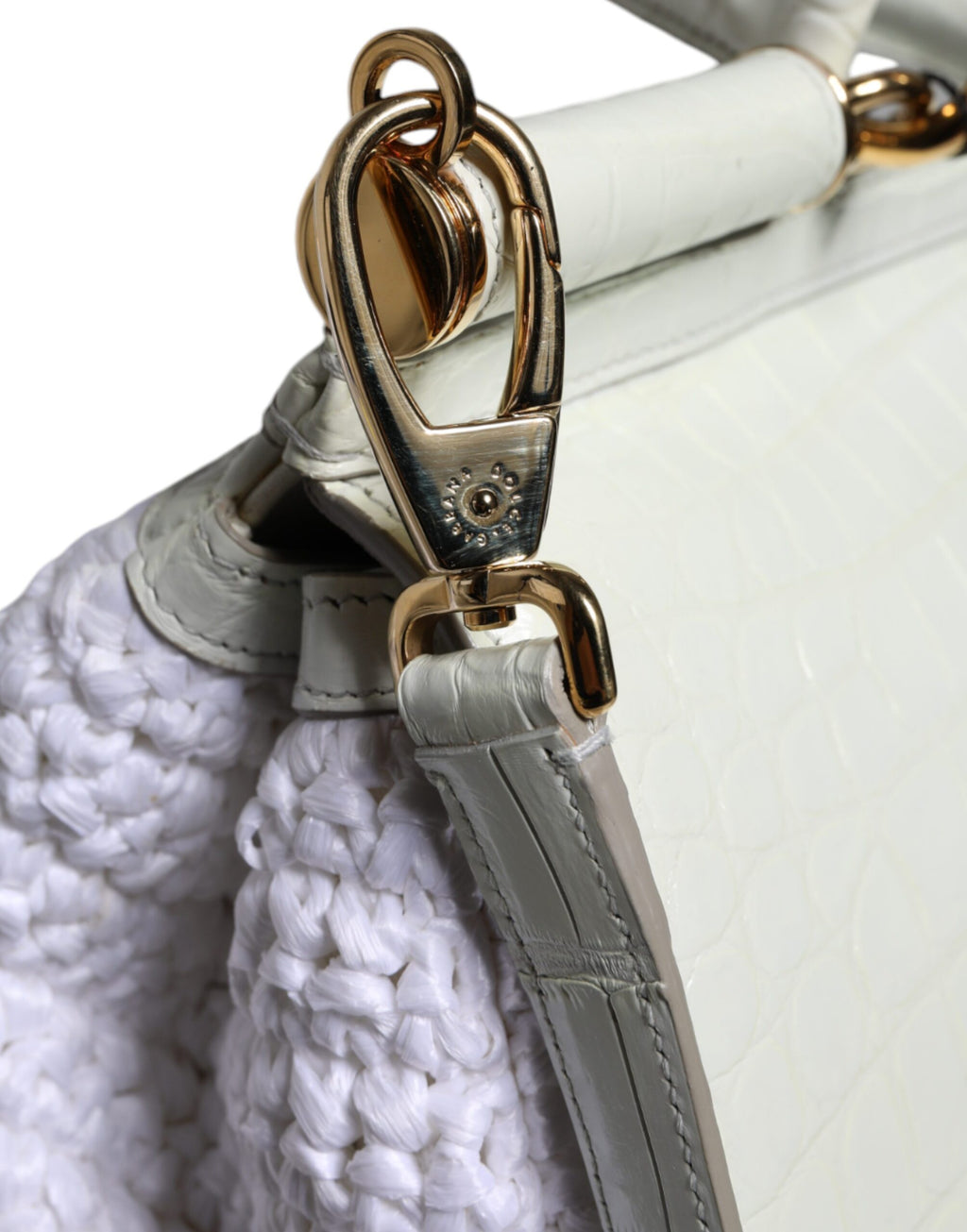 Dolce & Gabbana White Rafia Leather SICILY Crossbody Bag - Zeiniez
