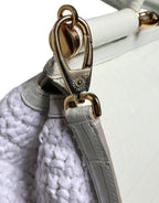 Dolce & Gabbana White Rafia Leather SICILY Crossbody Bag - Zeiniez