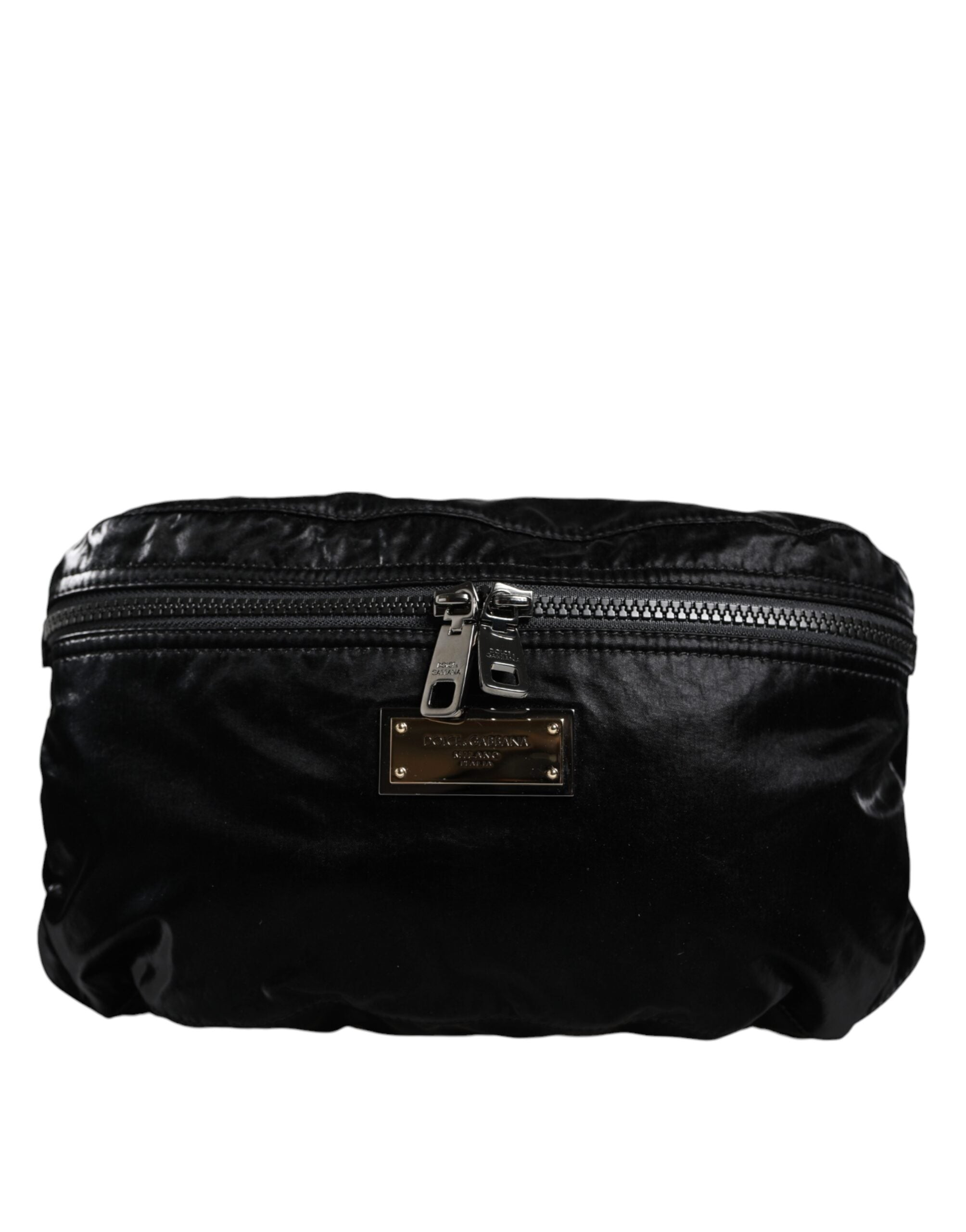 Dolce & Gabbana Black Nylon Fabric Belt Waist Fanny Pack Bag - Zeiniez