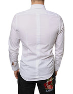 Dolce & Gabbana White Bib Cotton Poplin Formal Dress Shirt - Zeiniez