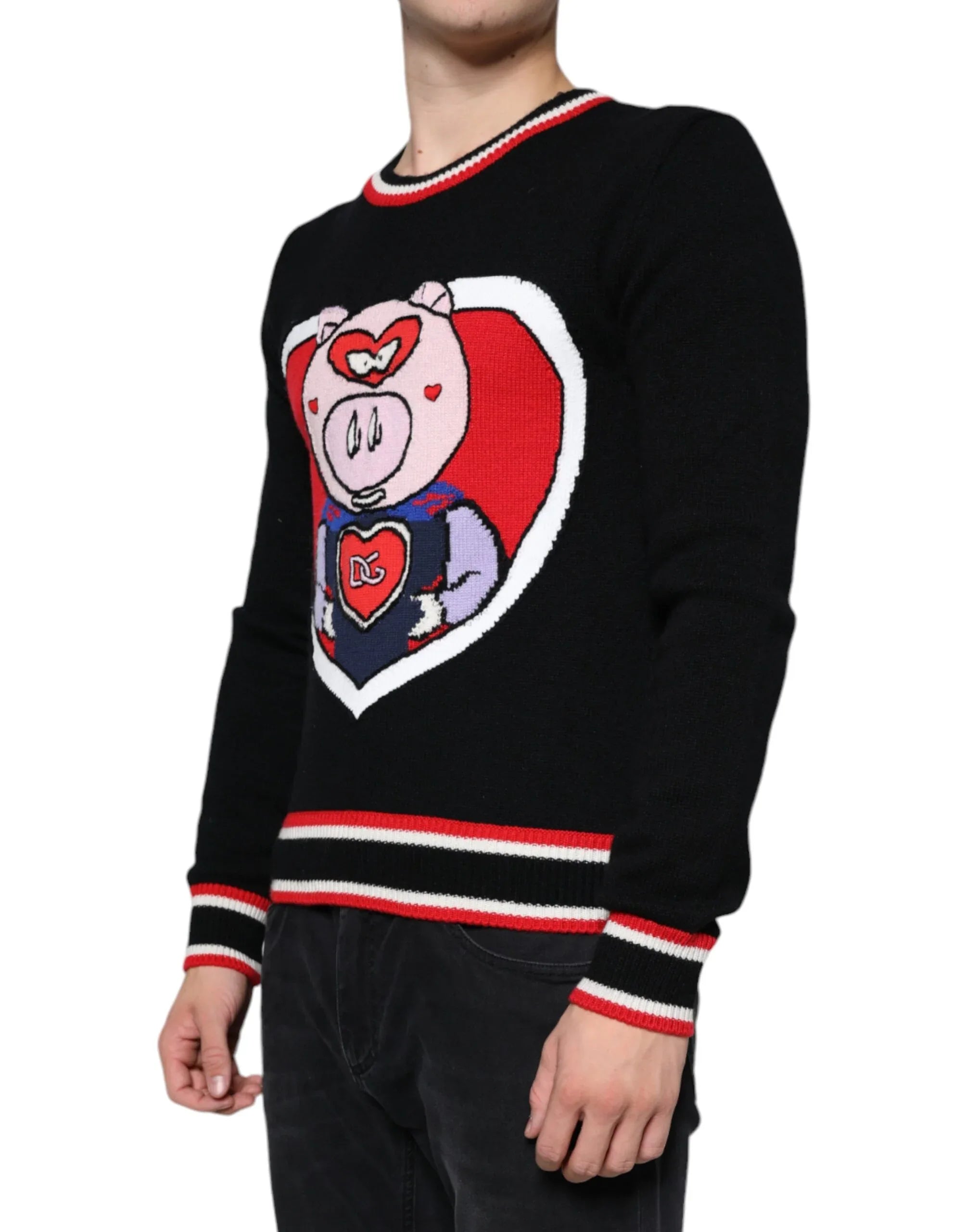 Dolce & Gabbana Black Cashmere Pig of the Year Pullover Sweater - Zeiniez