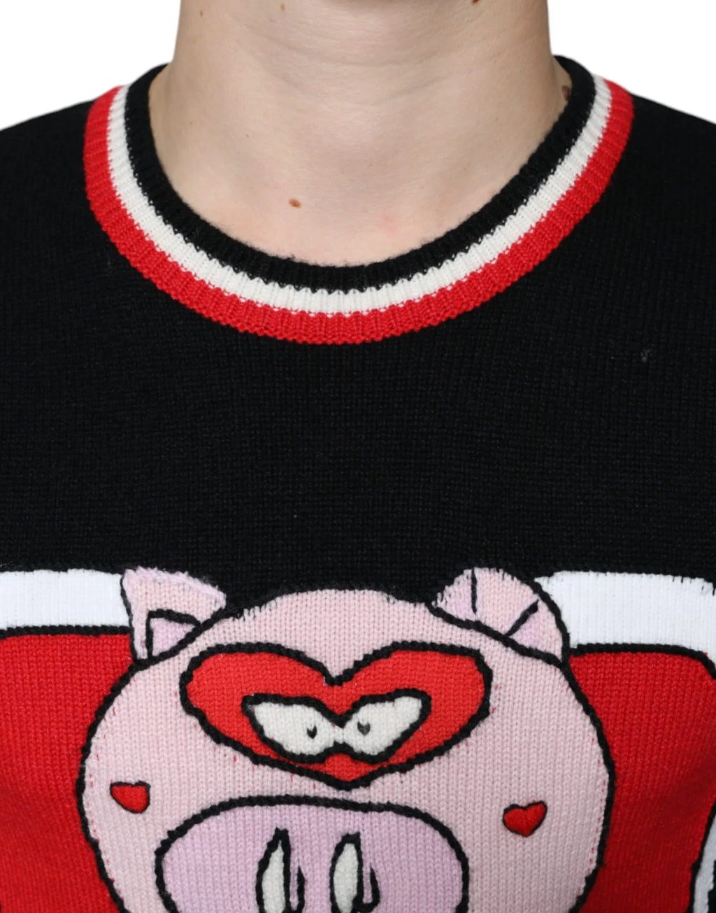 Dolce & Gabbana Black Cashmere Pig of the Year Pullover Sweater - Zeiniez