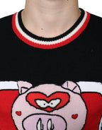Dolce & Gabbana Black Cashmere Pig of the Year Pullover Sweater - Zeiniez
