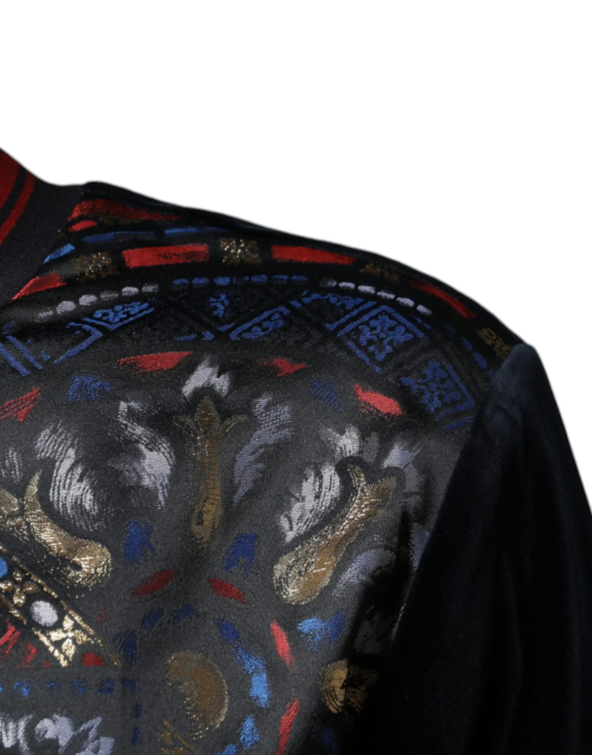 Dolce & Gabbana Multicolor Jacquard Crew Neck Sweatshirt Sweater - Zeiniez