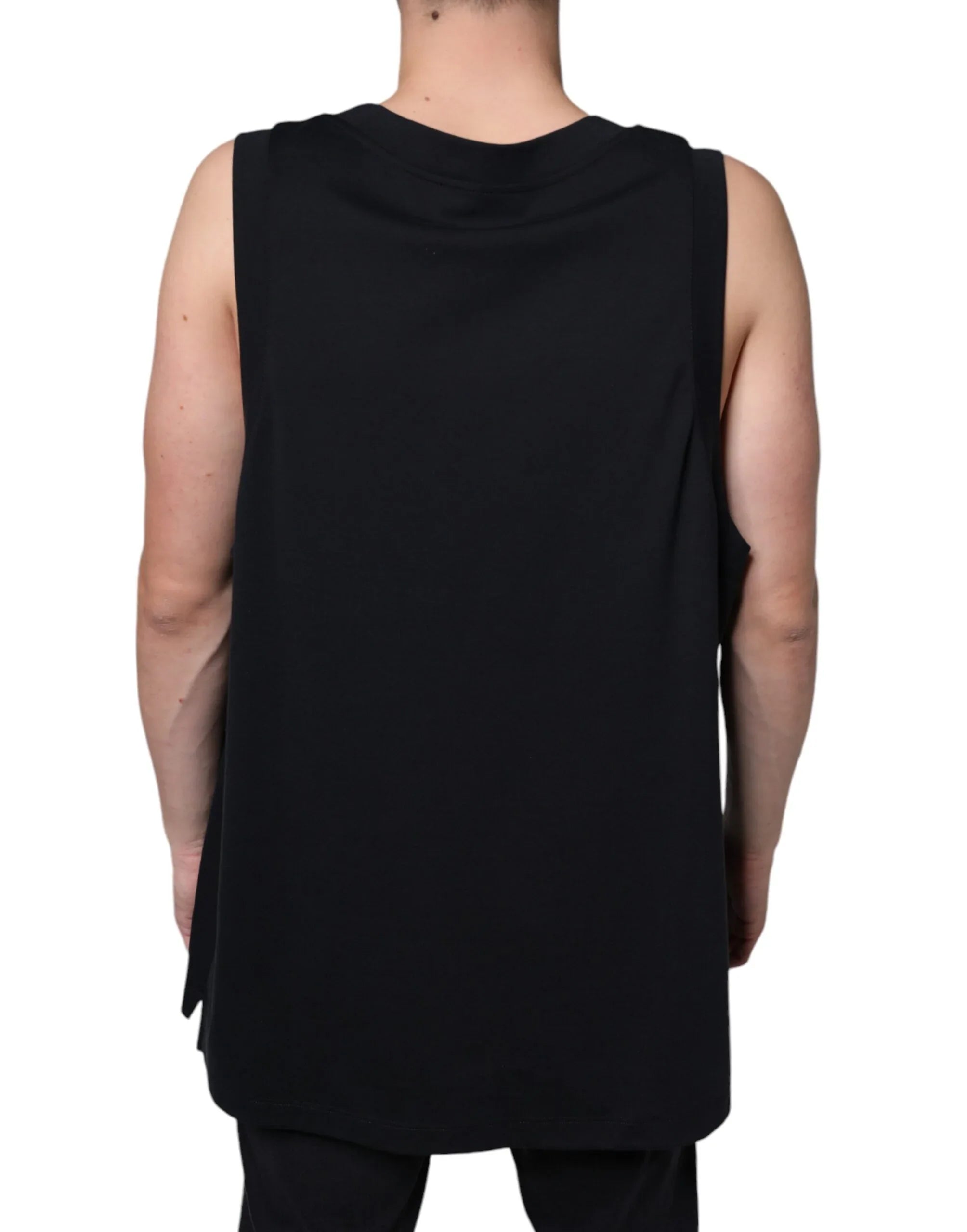 Dolce & Gabbana Black Cotton Born To Be Free Sleeveless T-shirt - Zeiniez