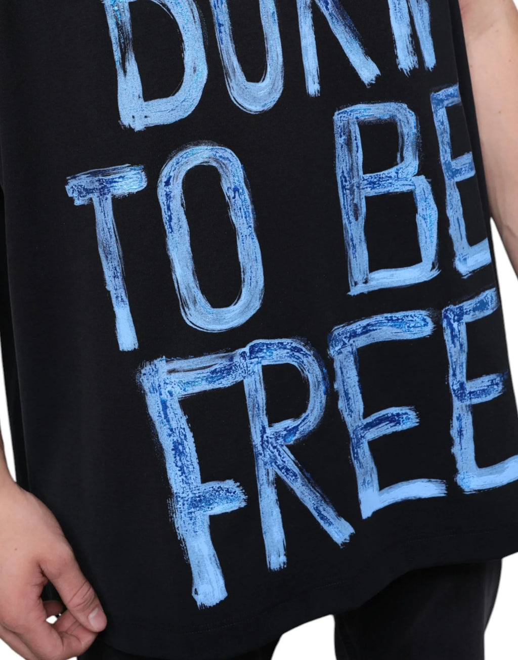 Dolce & Gabbana Black Cotton Born To Be Free Sleeveless T-shirt - Zeiniez