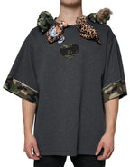 Dolce & Gabbana Gray Camouflage Animal Stuff Cotton T-shirt - Zeiniez