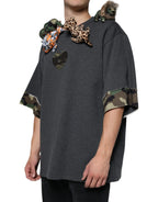 Dolce & Gabbana Gray Camouflage Animal Stuff Cotton T-shirt - Zeiniez